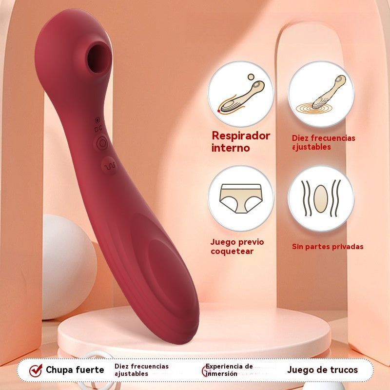 Vibrador de doble cabeza (succión)