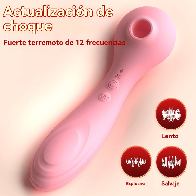 Vibrador de doble cabeza (succión)