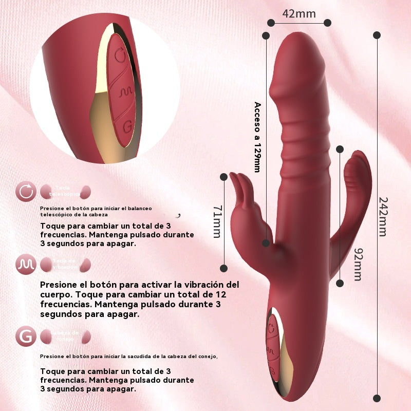Vibrador de conejo de tres cabezas