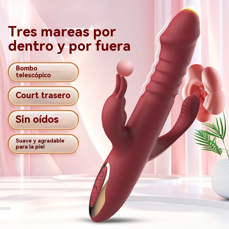 Vibrador de conejo de tres cabezas