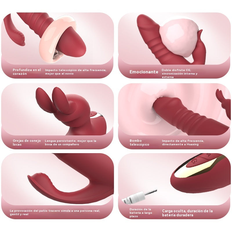 Vibrador de conejo de tres cabezas