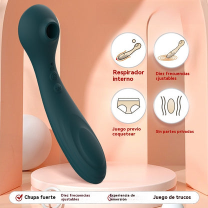 Vibrador de doble cabeza (succión)